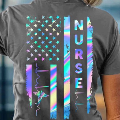 Holographic USA Flag - Nurse Pride